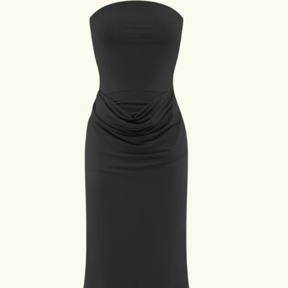 MESHKI - Madison Strapless Slinky Maxi Dress - Black (size small) - Picture 2 of 4